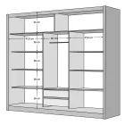 Gardróbszekrény 250 cm széles S47812