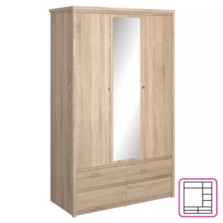 Tükrös gardróbszekrény S47830