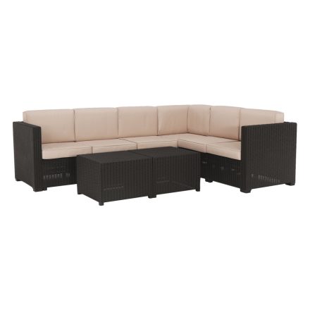 Barna rattan kerti bútor 0000254773