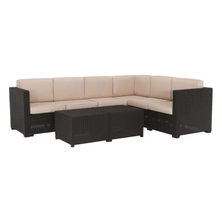 Barna rattan kerti bútor 0000254773