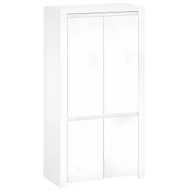 Magasfényű fehér gardróbszekrény S03555