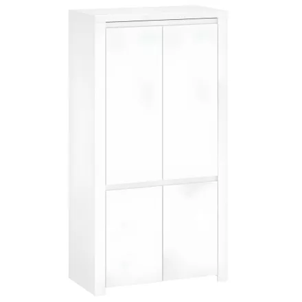 Magasfényű fehér gardróbszekrény S03555
