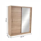 Gardróbszekrény 180 cm széles S27256