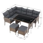 Rattan sarok kerti bútor 0000371812