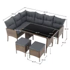 Rattan sarok kerti bútor 0000371812