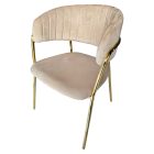 Design étkezőszék, bézs Velvet szövet/gold króm arany, DASMIN NEW TYP 1