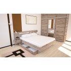 An-DM Franciaágy éjjeliszekrénnyel 160 cm canterbury