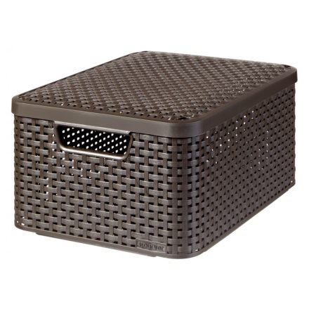 CURVER "STYLE" M MÉRETŰ RATTAN KOSÁR FEDÉLLEL (18L) 205847