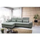 Ágyneműtartós rugós sarokkanapé zöld 405739