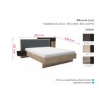 Li-DM 160x200 ágykeret ágyráccsal iszap tölgy