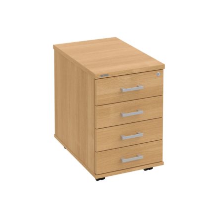 Zárható 4 fiókos irodai konténer K34CN tölgy