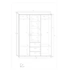Par-416 gardróbszekrény 150 cm széles