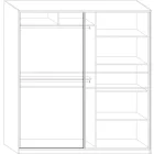 Pue-435 tolóajtós gardróbszekrény 200 cm