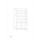 Sve-665 tölgyfa könyvespolc