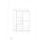 Sve-484 magasfényű fehér gardróbszekrény