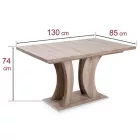 BEL-DM fa asztallapos étkezőasztal 130+40x85 San remo tölgy