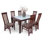 6 személyes étkező asztal Mogyoró fekete T15155-2-4767