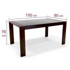 6 személyes étkező asztal Mogyoró fekete T15155-2-4767