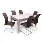 At-DSZ fa asztallapos étkezőasztal 160+50x90 Fehér