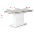 Fa asztallapos étkezőasztal Beton fehér T1650-1-789