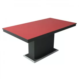   Üveglapos asztal piros 160 Matt sötétszürke T17216-2-6574