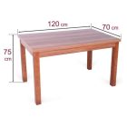  BER-DM fa asztallapos étkezőasztal 120+40x70 Wenge