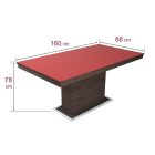 Üveglapos asztal fekete márvány 160 Sonoma T23244-2-6582