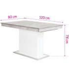 Üveglapos asztal antracit 120 Sonoma T23247-1-58