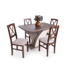 Fa asztallapos étkezőasztal Fehér - Matt sötétszürke T24767-2-6669