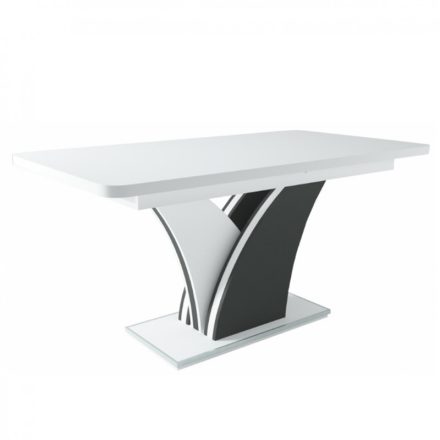 Fa asztallapos étkezőasztal Fehér - Matt sötétszürke T24768-2-6672