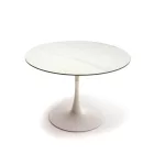 Kör asztal 110 cm Fehér márvány Fehér T27714-2-6911