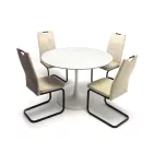 Div-DSZ kör asztal 110 cm Fehér márvány Fehér