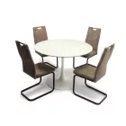 Div-DSZ kör asztal 110 cm Fehér márvány Fehér