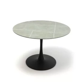 Kör asztal 110 cm Szürke márvány Fekete T27715-2-6912