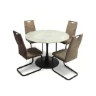 Div-DSZ kör asztal 110 cm Szürke márvány Fekete