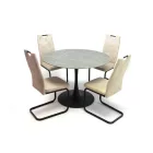 Div-DSZ kör asztal 110 cm Szürke márvány Fekete