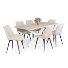 DRT-DM Fa étkezőasztal fehér lábbal Artisan tölgy