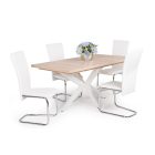 DRT-DM Fa étkezőasztal fehér lábbal Fehér tölgy