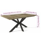 DRT-DM Fa étkezőasztal fehér lábbal Justus tölgy