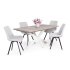 DRT-DM Fa étkezőasztal fehér lábbal San remo tölgy