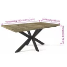 DRT-DM Fa étkezőasztal fekete lábbal Artisan tölgy