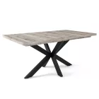 DRT-DM Fa étkezőasztal fekete lábbal Artisan tölgy