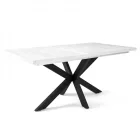 Fa étkezőasztal fekete lábbal Fehér tölgy T28002-2-6927