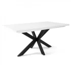 Fa étkezőasztal fekete lábbal Rusztik fehér T28002-2-6931