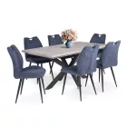 DRT-DM Fa étkezőasztal fekete lábbal Rusztik fehér