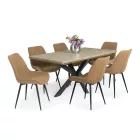 DRT-DM Fa étkezőasztal fekete lábbal Viking tölgy