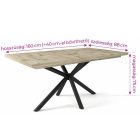 Fa étkezőasztal fekete lábbal Artisan tölgy T28049-2-6947