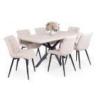 SU-DM Fa étkezőasztal fekete lábbal Frizo szürke