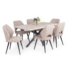 SU-DM Fa étkezőasztal fekete lábbal San remo tölgy