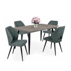 AL-DM Fa étkezőasztal fekete lábbal Artisan tölgy